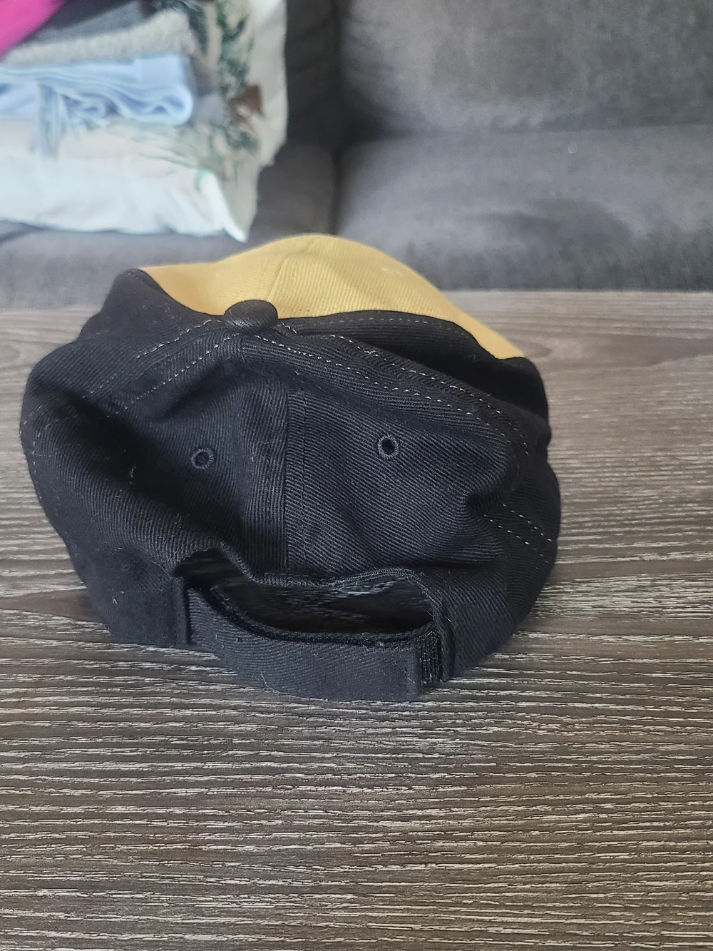Kids Black and Gold Hockey Logo Baseball Cap